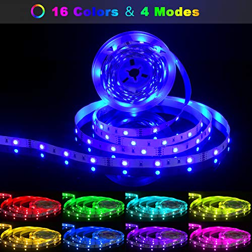 LED Strip Lights 16.4FT,RGB Strip Lights with Color Changing&LED Lights for TV 65-75in,14.3ft USB TV Led Backlight with Music Sync,RGB Led Strip Lights with Bluetooth Remote,Room Led Lights for Bedro