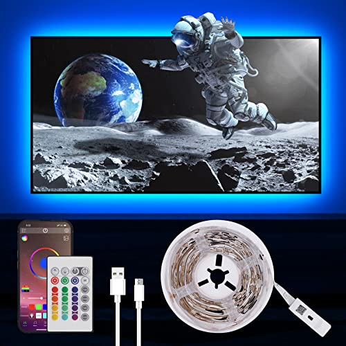 LED Strip Lights 16.4FT,RGB Strip Lights with Color Changing&LED Lights for TV 65-75in,14.3ft USB TV Led Backlight with Music Sync,RGB Led Strip Lights with Bluetooth Remote,Room Led Lights for Bedro