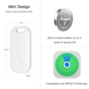 2 Pack Key Finder Smart Bluetooth Tracker Item Finder Work with Apple Find My Item Locator Anti-Lost Device for Keys, Bags and More Global Positioning iOS Only Black