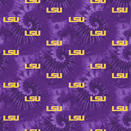 Louisiana State University Cotton Fabric by Sykel-Licensed LSU Tigers Tye Dye Cotton Fabric