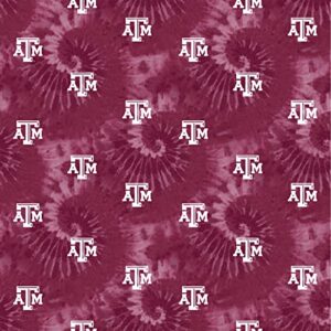 texas a&m cotton fabric by sykel-licensed texas a and m aggies tye dye cotton fabric