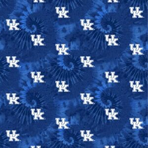 university of kentucky cotton fabric by sykel-licensed kentucky wildcats tye dye cotton fabric