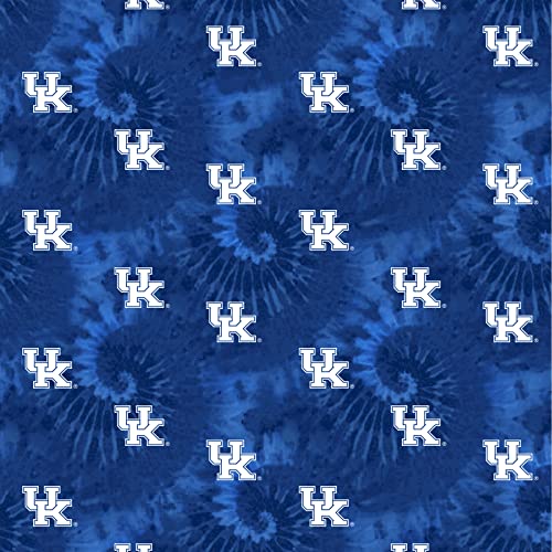 University of Kentucky Cotton Fabric by Sykel-Licensed Kentucky Wildcats Tye Dye Cotton Fabric