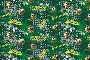university of oregon cotton fabric by sykel-licensed oregon ducks splatter cotton fabric