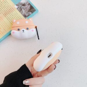 Shiba Inu Headphone Case 3D Headphone Case for AirPods Pro Cute Silicone Case Professional Soft Bottom Bluetooth Headphone Case Storage Box, Anti-Fall, Anti-Lost