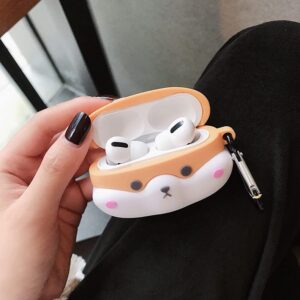 Shiba Inu Headphone Case 3D Headphone Case for AirPods Pro Cute Silicone Case Professional Soft Bottom Bluetooth Headphone Case Storage Box, Anti-Fall, Anti-Lost