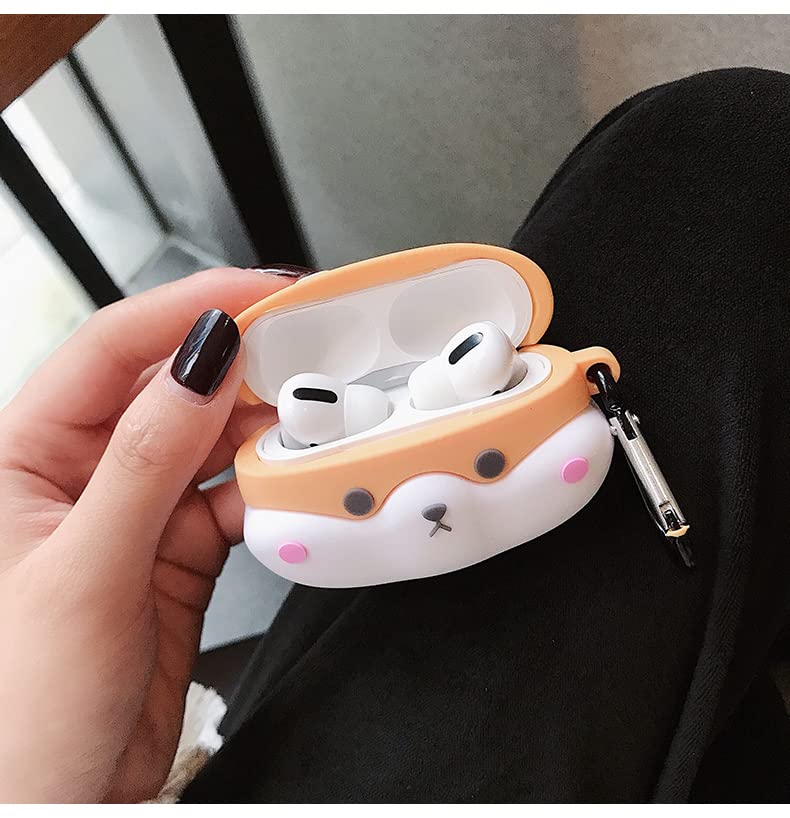 Shiba Inu Headphone Case 3D Headphone Case for AirPods Pro Cute Silicone Case Professional Soft Bottom Bluetooth Headphone Case Storage Box, Anti-Fall, Anti-Lost