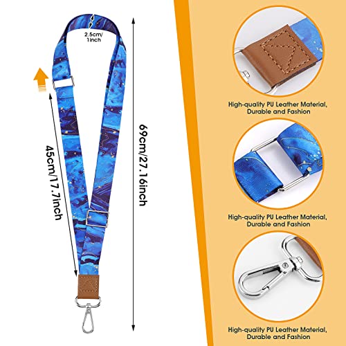 cobee Cell Phone Lanyard with Patch, 3 Pcs Universal Marble Neck Straps with Metal Clasp Adjustable Badge Crossbody Lanyards for Women Wrist Straps for Card Holders, Car Keys, Whistle, Wallet