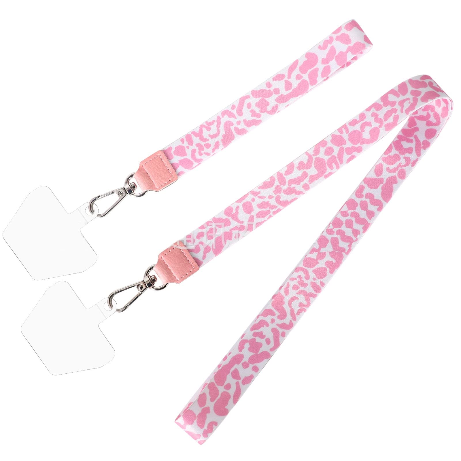 Universal Cell Phone Lanyard, Crossbody Phone Lanyard, Wrist Strap, lanyards for Keys, Adjustable Detachable Shoulder Strap and Phone Tether,Phone Strap Compatible with Most Smartphones-Pink Leopard