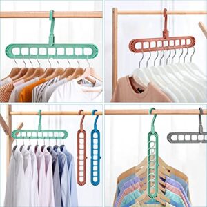 10 Space Saving Hangers,Plastic Hangers,Clothes Hangers Organizer,Smart Closet Space Saver Hanger,Nine-Hole Folding Wardrobe Closet Organizer,Home and Dormitory Student Closet Storage Hanger