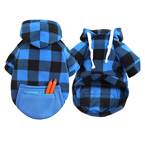 LYCICILI Puppy Clothes Winter Soft Wool Dog Plaid Hoodies Warm Pet Dog Clothes, for Small Large Dogs Chihuahua Sweater Clothing Puppy Coat Jacket (Color : Black White, Size : 5X-Large)