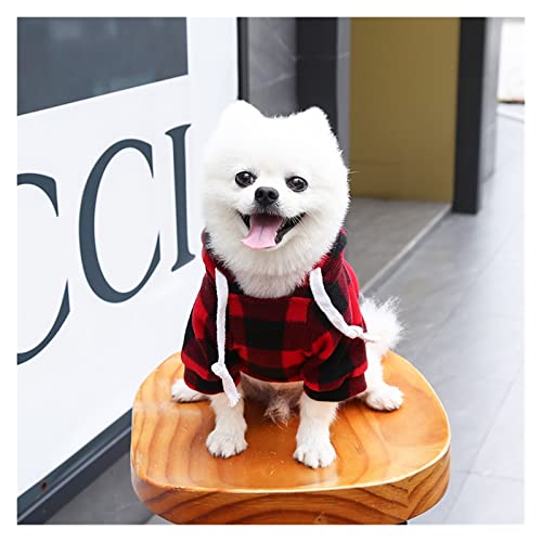 LYCICILI Puppy Clothes Winter Soft Wool Dog Plaid Hoodies Warm Pet Dog Clothes, for Small Large Dogs Chihuahua Sweater Clothing Puppy Coat Jacket (Color : Black White, Size : 5X-Large)