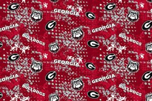 university of georgia cotton fabric by sykel-licensed georgia bulldogs splatter cotton fabric