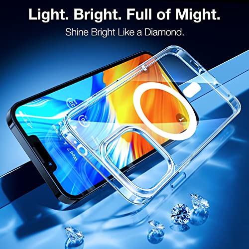 TORRAS Magnetic Designed for iPhone 13 Pro Max Case, [Military Grade Drop Tested] [Compatible with MagSafe] Shockproof Hard Soft Slim Protective Case for iPhone 13 Pro Max, Clear