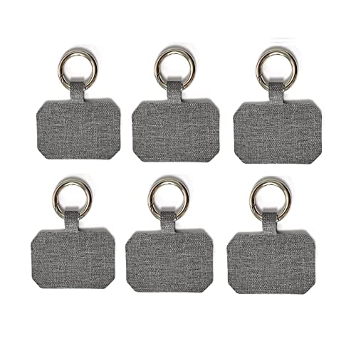 Universal Phone Tether Tab Phone Lanyard Patch,6 Pack Secure Phone Strap Hands Free Holder,Connector Card for Phone Lanyard Phone Strap Patch Phone Necklace Tender-Grey A