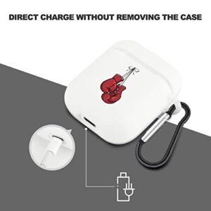 Red Boxing Gloves Compatible with AirPods 2nd 1st Generation Case Cover Cute Graphic Protector with Keychain for Men Women