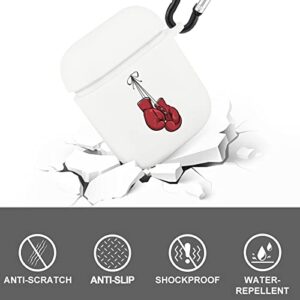 Red Boxing Gloves Compatible with AirPods 2nd 1st Generation Case Cover Cute Graphic Protector with Keychain for Men Women