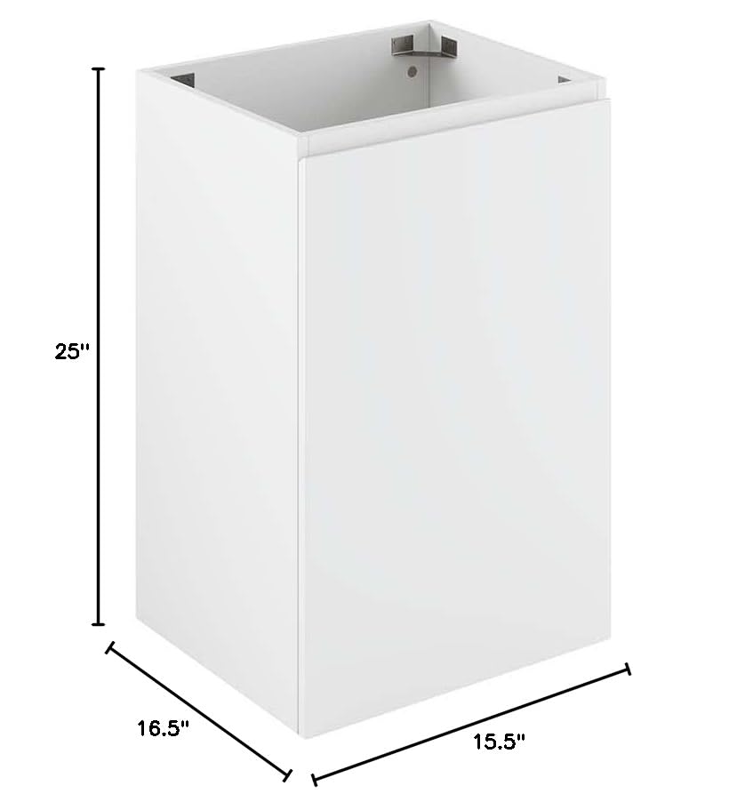 Modway Vitality 18" Wall-Mount Bathroom Vanity (Sink Basin Not Included), 18 Inch, White