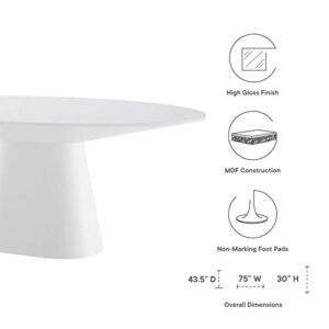 Modway Provision Dining-Tables, 75 Inch, White