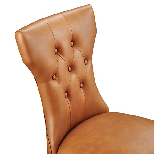 Modway Silhouette Modern Tufted Vegan Leather Upholstered Parsons Tan, One Dining Chair
