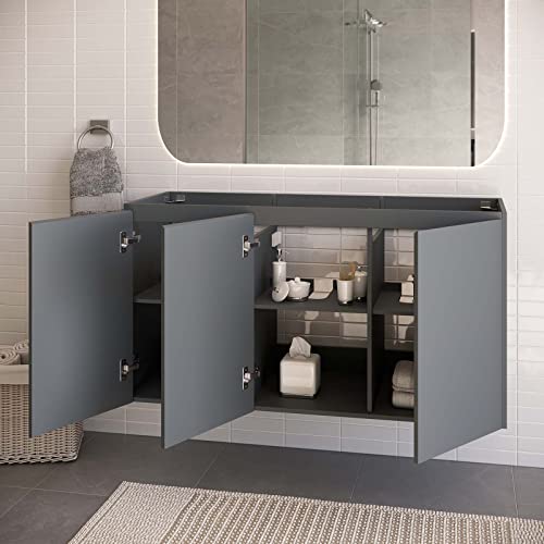 Modway Vitality 48" Wall-Mount Bathroom Vanity in Gray