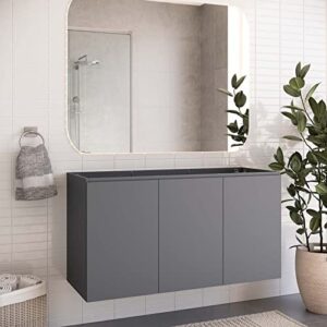 modway vitality 48" wall-mount bathroom vanity in gray