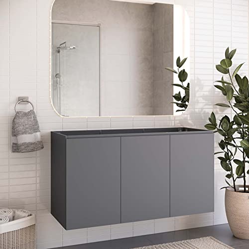 Modway Vitality 48" Wall-Mount Bathroom Vanity in Gray