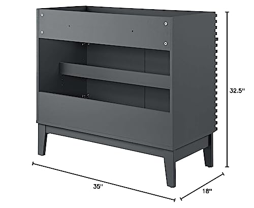 Modway Render 36" Bathroom Vanity Cabinet in Gray - Sink Basin Not Included