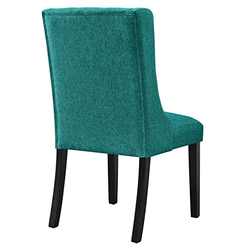 Modway Baronet Button Tufted Fabric Dining Chair, Set of 1, Teal