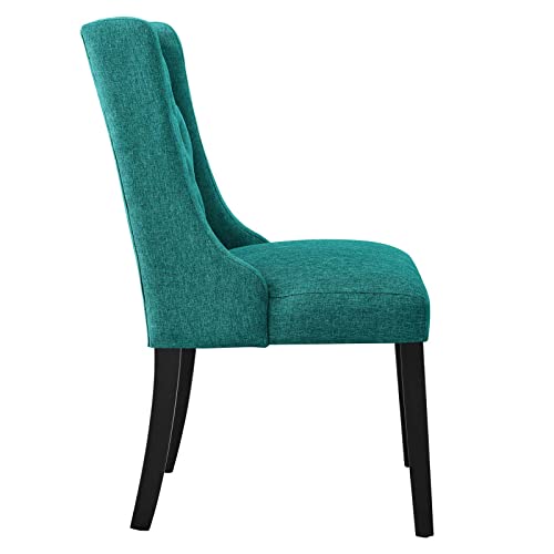 Modway Baronet Button Tufted Fabric Dining Chair, Set of 1, Teal