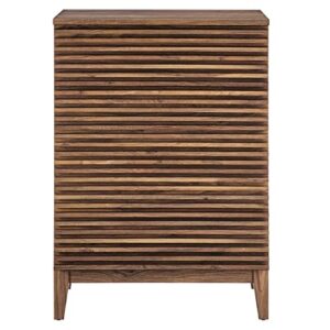 Modway Render Mid-Century Modern Desser Chest in Walnut