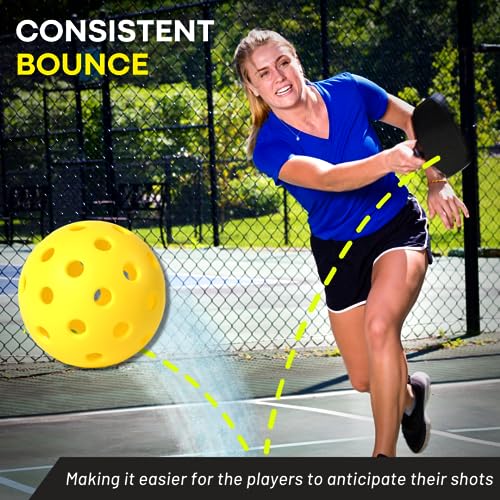 DiimaSports Premium Pickleball Balls, USAPA Standard 12-Pack (6 Indoor & 6 Outdoor) Pickle Ball Set for Durable Play, Consistent Bounce, and Long Lifespan