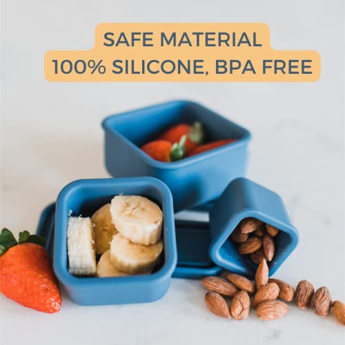 Dreamroo Mini Silicone Containers - Set of 3 Silicone Food Storage Containers | BPA Free, Airtight, Dishwasher and Freezer Safe