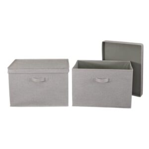 household essentials, silver wide kd storage lid box