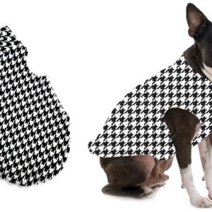 Classic Houndstooth Dog Fleece Coat, Winter Dog Coat, Dog Fleece Jacket, Winter Dog Clothes, Fits Dogs XS to 5XL (S 7-10 lbs)