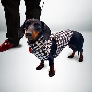 Classic Houndstooth Dog Fleece Coat, Winter Dog Coat, Dog Fleece Jacket, Winter Dog Clothes, Fits Dogs XS to 5XL (S 7-10 lbs)