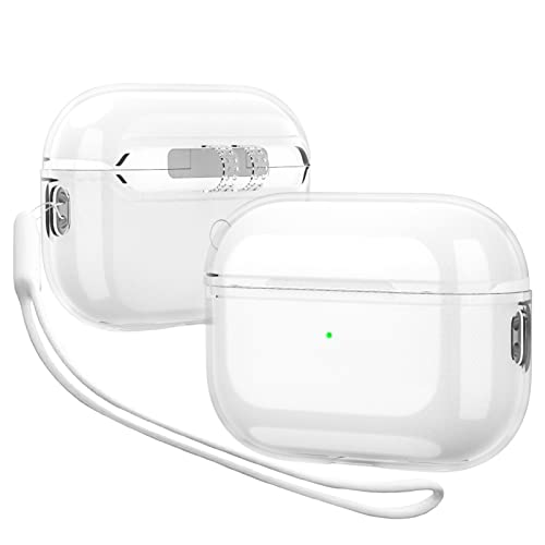 Compatible Airpods Pro 2nd Generation Case Clear,Soft Transparent Conected Protective Airpods Pro 2 Case Cover,Shockproof iPods Pro 2 Case Thin Skin for Women Men