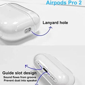 Compatible Airpods Pro 2nd Generation Case Clear,Soft Transparent Conected Protective Airpods Pro 2 Case Cover,Shockproof iPods Pro 2 Case Thin Skin for Women Men