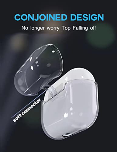 Compatible Airpods Pro 2nd Generation Case Clear,Soft Transparent Conected Protective Airpods Pro 2 Case Cover,Shockproof iPods Pro 2 Case Thin Skin for Women Men