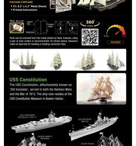 Metal Earth Premium Series USS Constitution 3D Metal Model Kit Fascinations