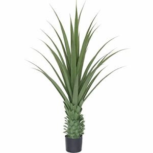 softflame 48in artificial spiked agave plant potted plants, artificial plant with 30 leaves, perfect for home office indoor decoration