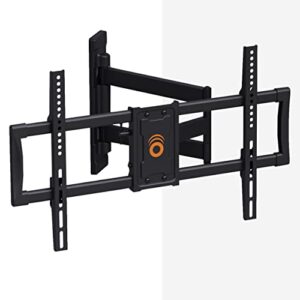 echogear corner tv wall mount for big tvs - 24 inches of extension plus smooth full motion - mount tvs up to 65" in the corner or up to 75" on a flat wall - drilling template & cable ties included