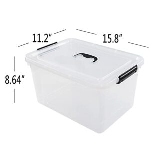 Bblina 18 Quart Clear Plastic Storage Boxes, 4-pack Storage Boxes Totes with Lids