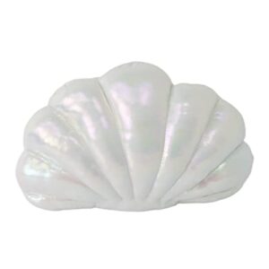 marble empire shell pillow seashell decorative throw pillows pearlescent sea shell toy coastal beach shaped ocean theme decor （13.6 × 8 inch）