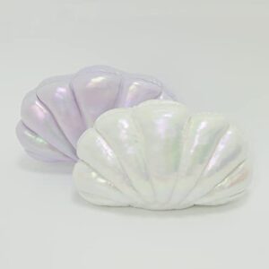 Marble Empire Shell Pillow Seashell Decorative Throw Pillows Pearlescent Sea Shell Toy Coastal Beach Shaped Ocean Theme Decor （13.6 × 8 inch）