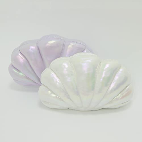 Marble Empire Shell Pillow Seashell Decorative Throw Pillows Pearlescent Sea Shell Toy Coastal Beach Shaped Ocean Theme Decor （13.6 × 8 inch）