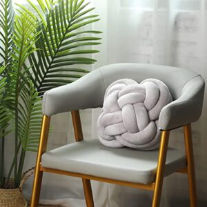 Unittype 2 Pcs 12 Inch Flower Knot Pillow Ball Creative Knotted Throw Pillows Decorative Sofa Lumbar Pillow Floor Pillow Cushion for Home Sofa Car Office Decor Household Christmas Decoration (Gray)