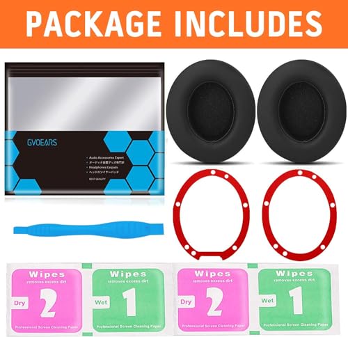 GVOEARS Replacement Ear Pads for Beats Studio 3, Cushions for Beats Studio 3 Replacement Ear Pads for Beats Studio 2&3 Wired & Wireless Not Fit Beats Solo On-Ear Headphone with Thicker Memory Foam