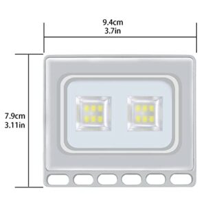 REVIAM Led FloodLight 10w 800lm Garage Light Outdoor 6500k Cold White Commercial Bay Lighting for Barn Workshop Basement Attic Warehouse Lawn (Color : 10W, Size : 2 Pack)