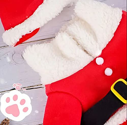 Christmas Cat Funny Clothes! Pet Santa Outfit with Hat! Dogs & Cats Santa Claus Suit Winter Coat! Christmas Costume Set for Small, Medium and Large Pet! Choose Your Size! (Small)